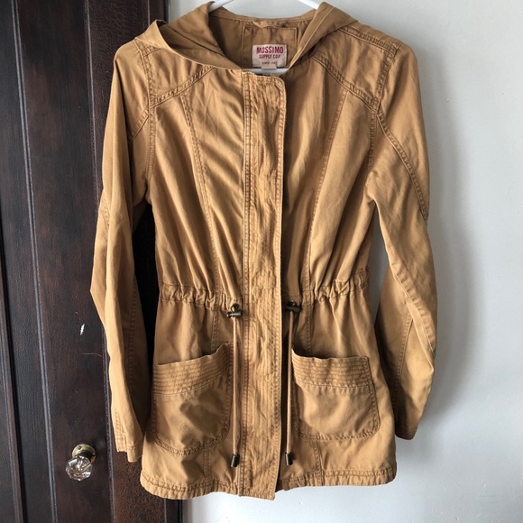 Mossimo Khaki Utility Fall Hooded Jacket Small - Picture 5 of 6